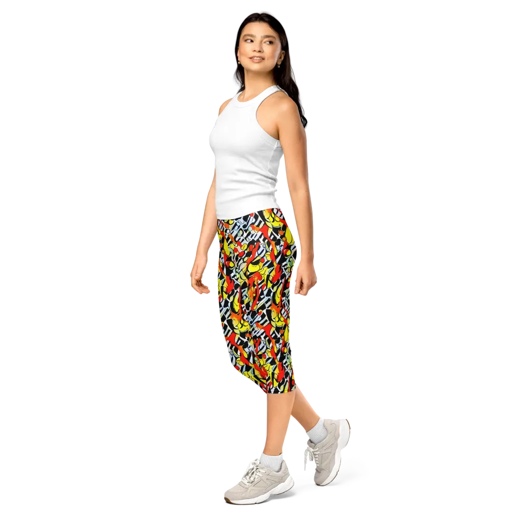 Citrus Noir on Capri Leggings — Left Front