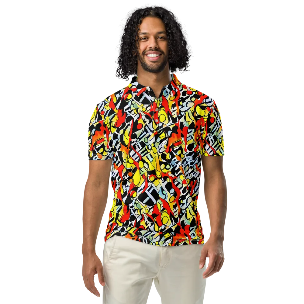 Citrus Noir on Men's Slim Fit Polo Shirt — Front