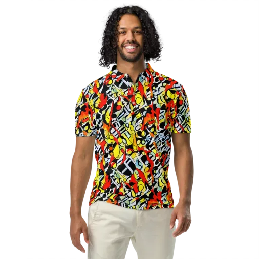 Citrus Noir on a Men's Slim Fit Polo Shirt