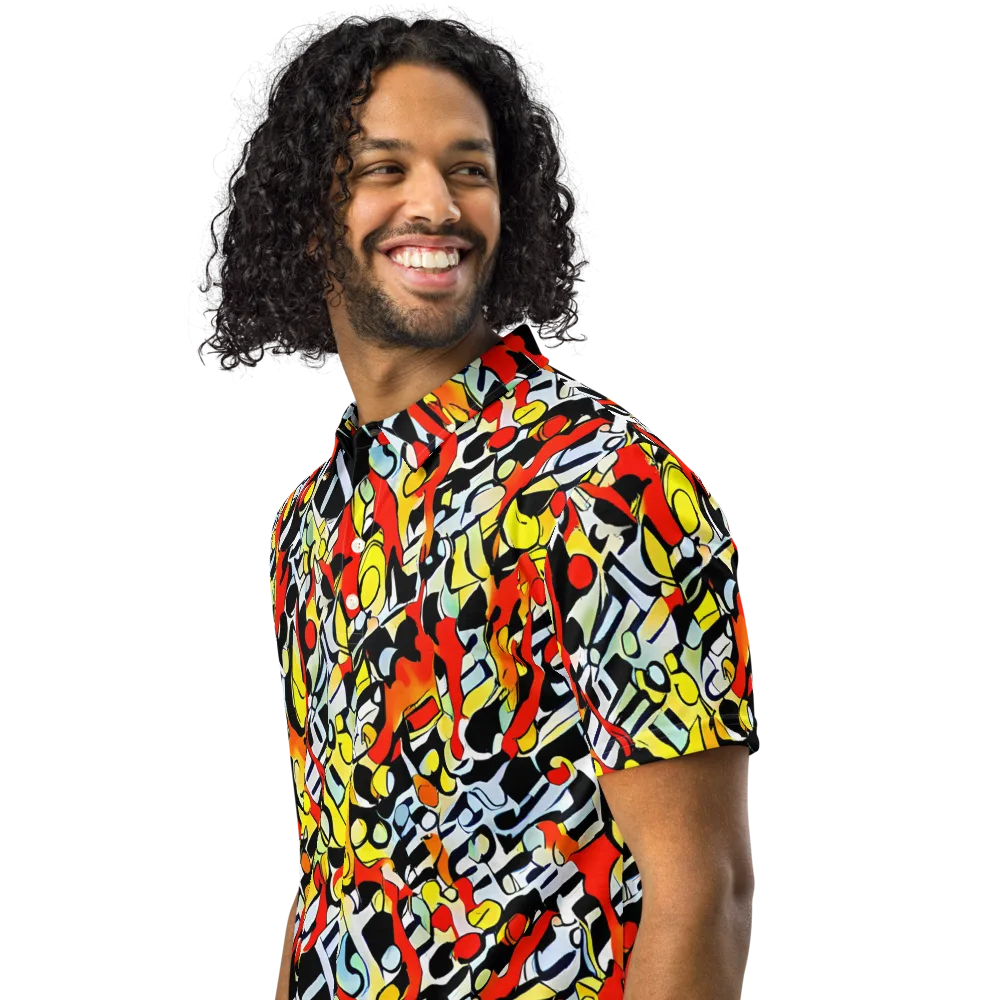 Citrus Noir on Men's Slim Fit Polo Shirt — Left Front