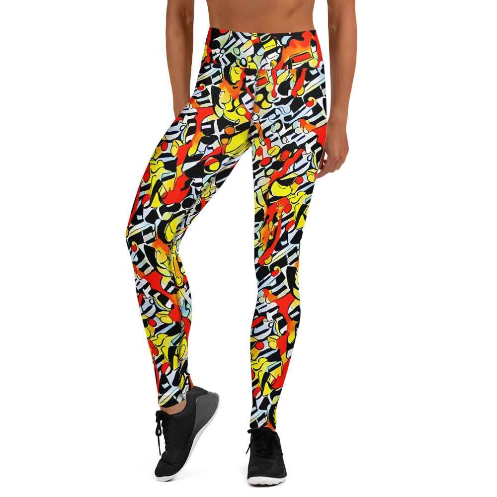 Citrus Noir on Yoga Leggings — Front