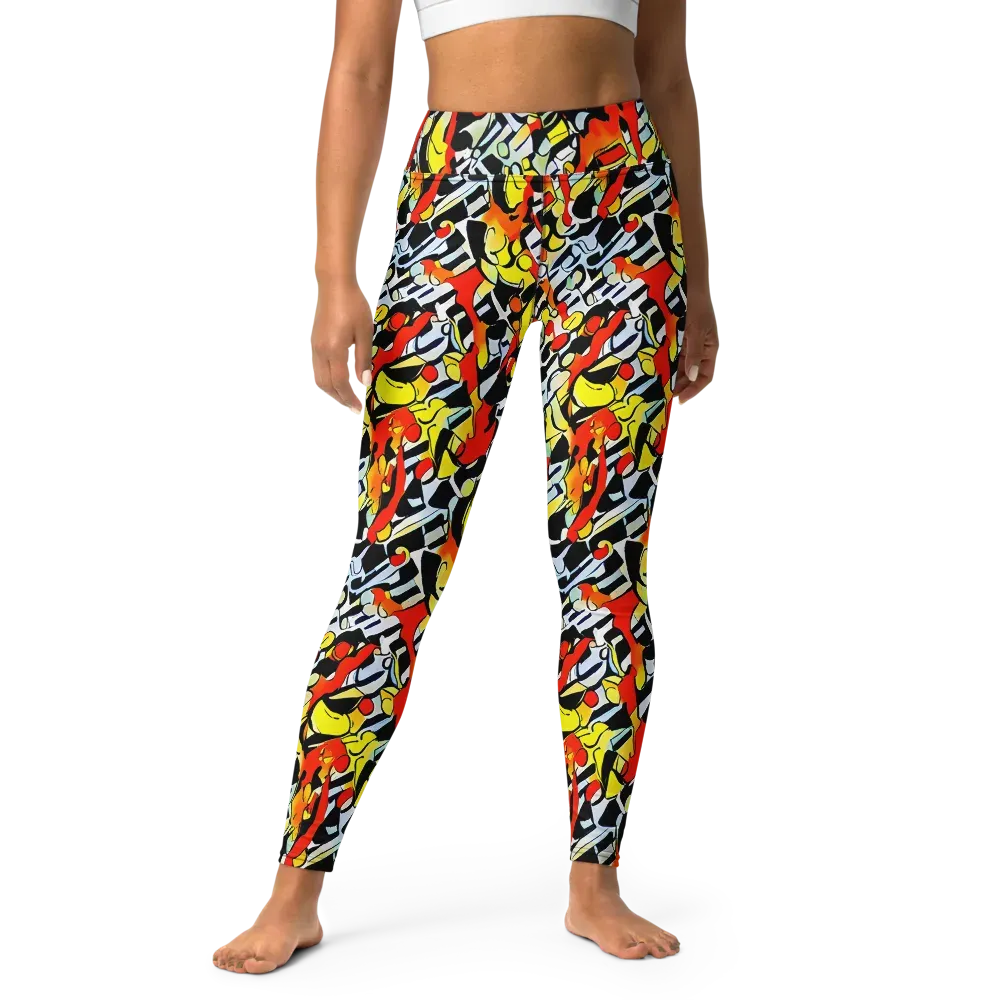 Citrus Noir on Yoga Leggings — Front