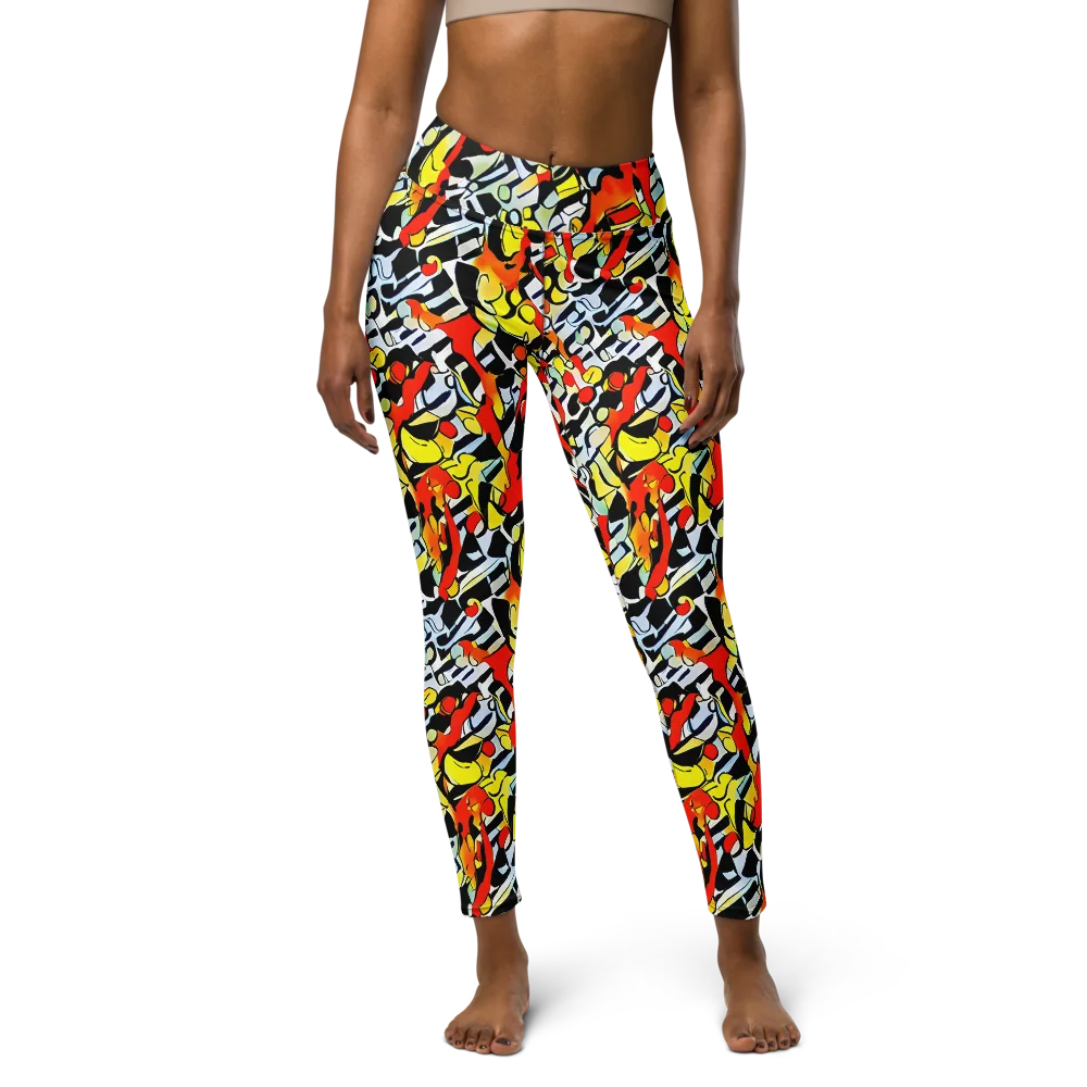 Citrus Noir on Yoga Leggings — Front