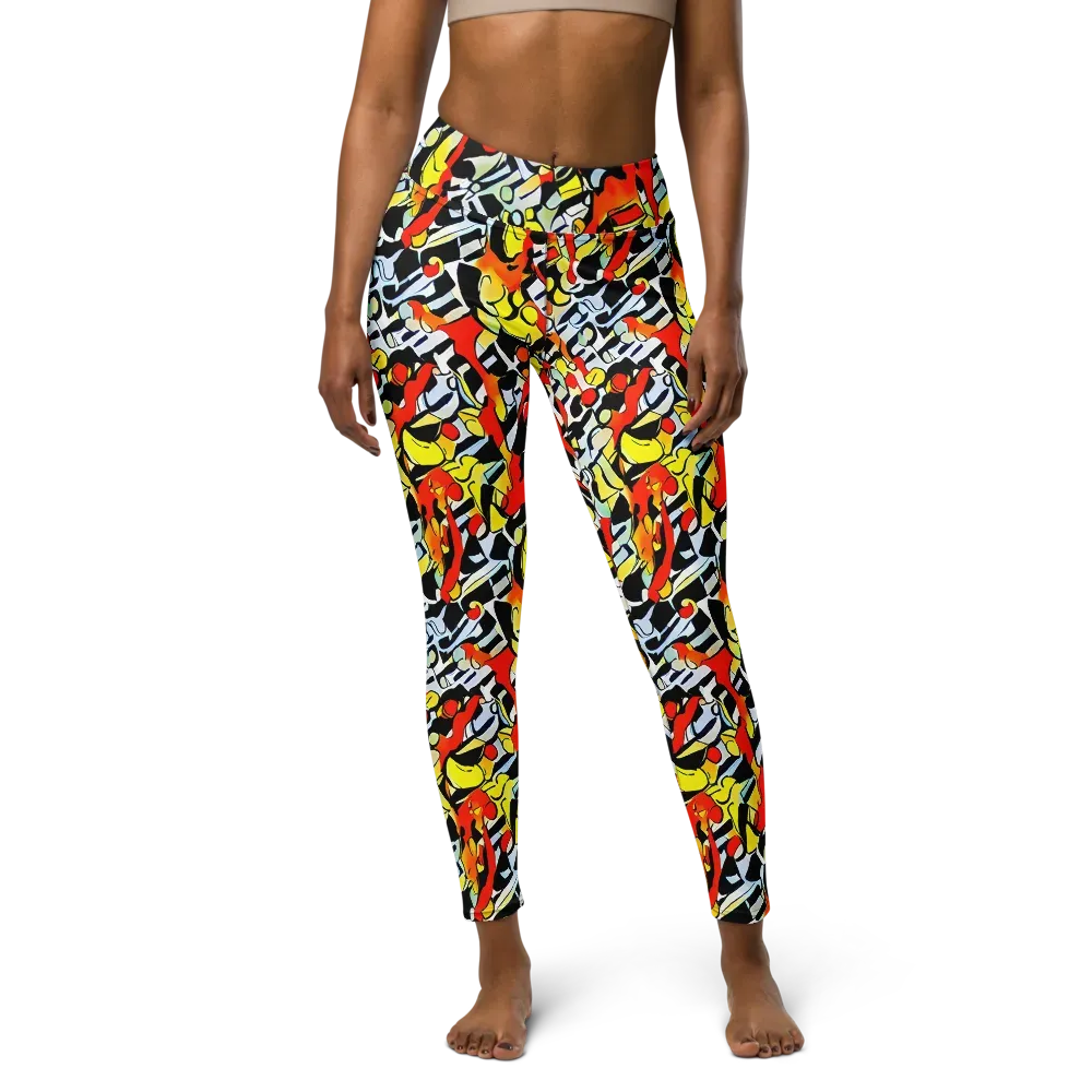 Citrus Noir on Yoga Leggings — Front