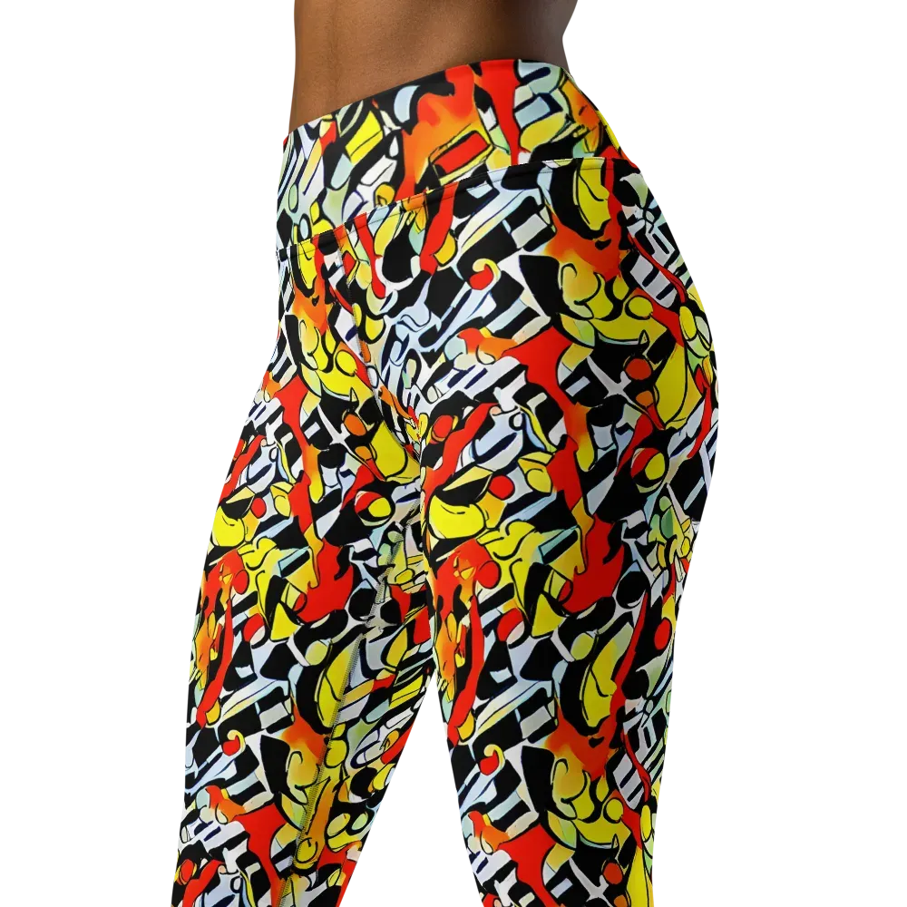 Citrus Noir on Yoga Leggings — Left Front