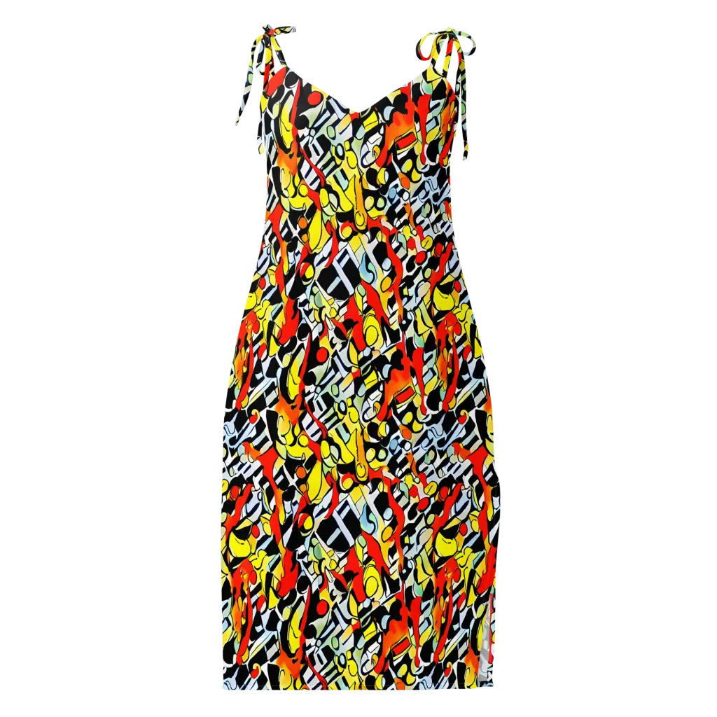 Citrus Noir on Slip Dress — Front
