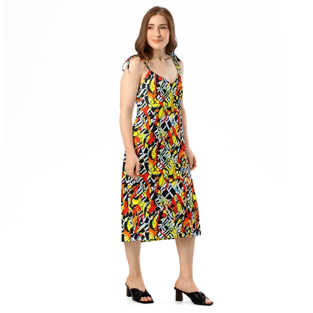 Citrus Noir on Slip Dress — Right Front