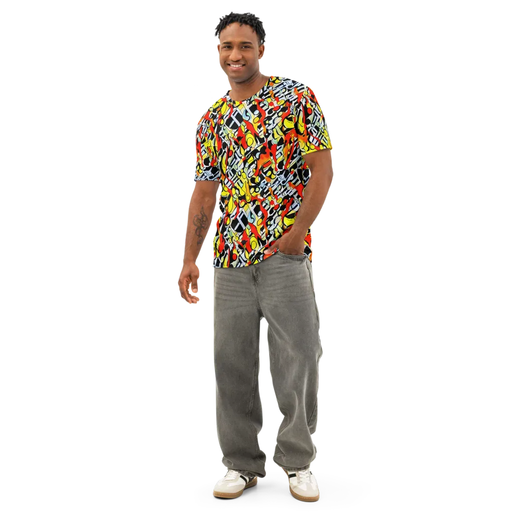 Citrus Noir on Men's Cotton Crew Neck T-Shirt — Front