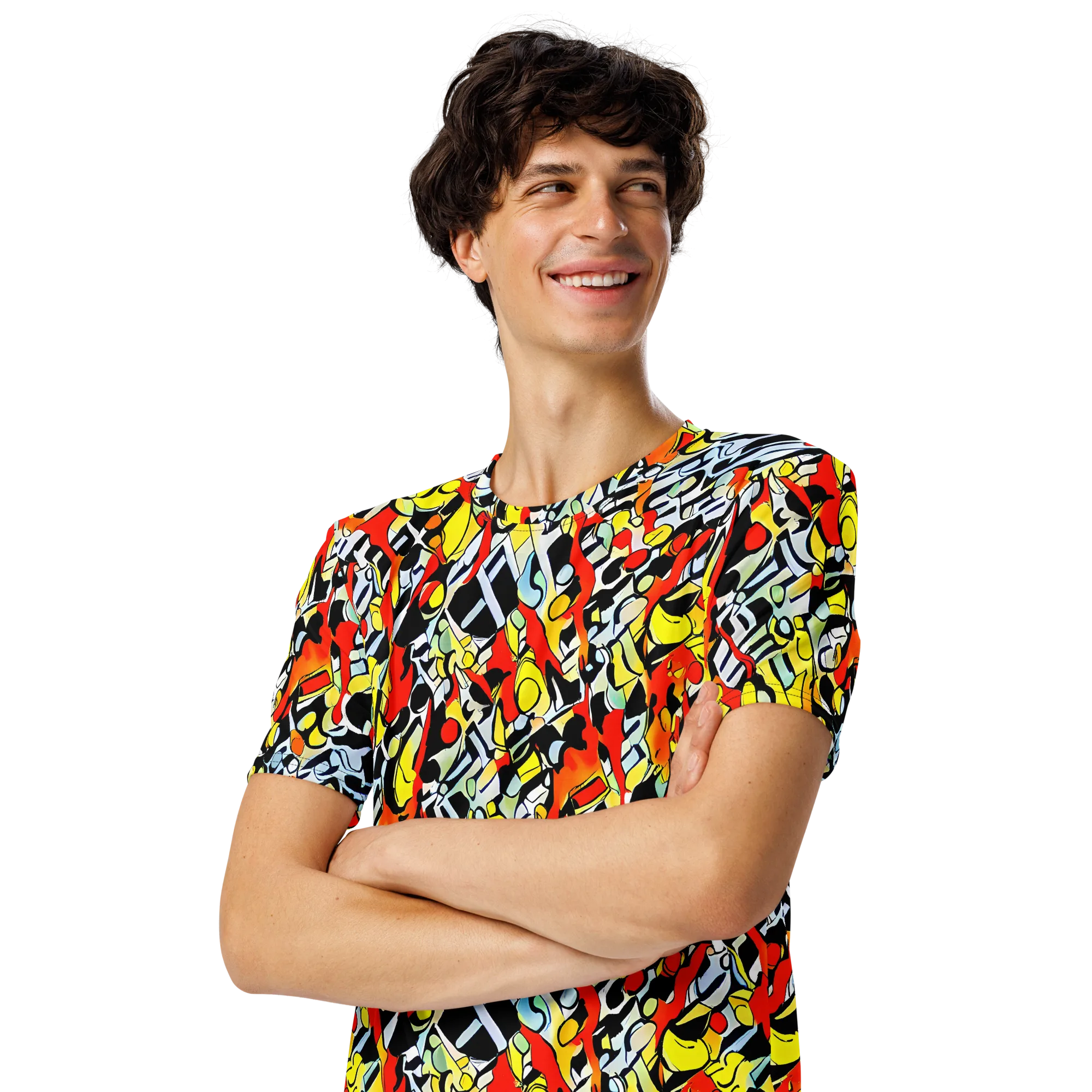 Citrus Noir on Men's Crew Neck T-Shirt — Left Front
