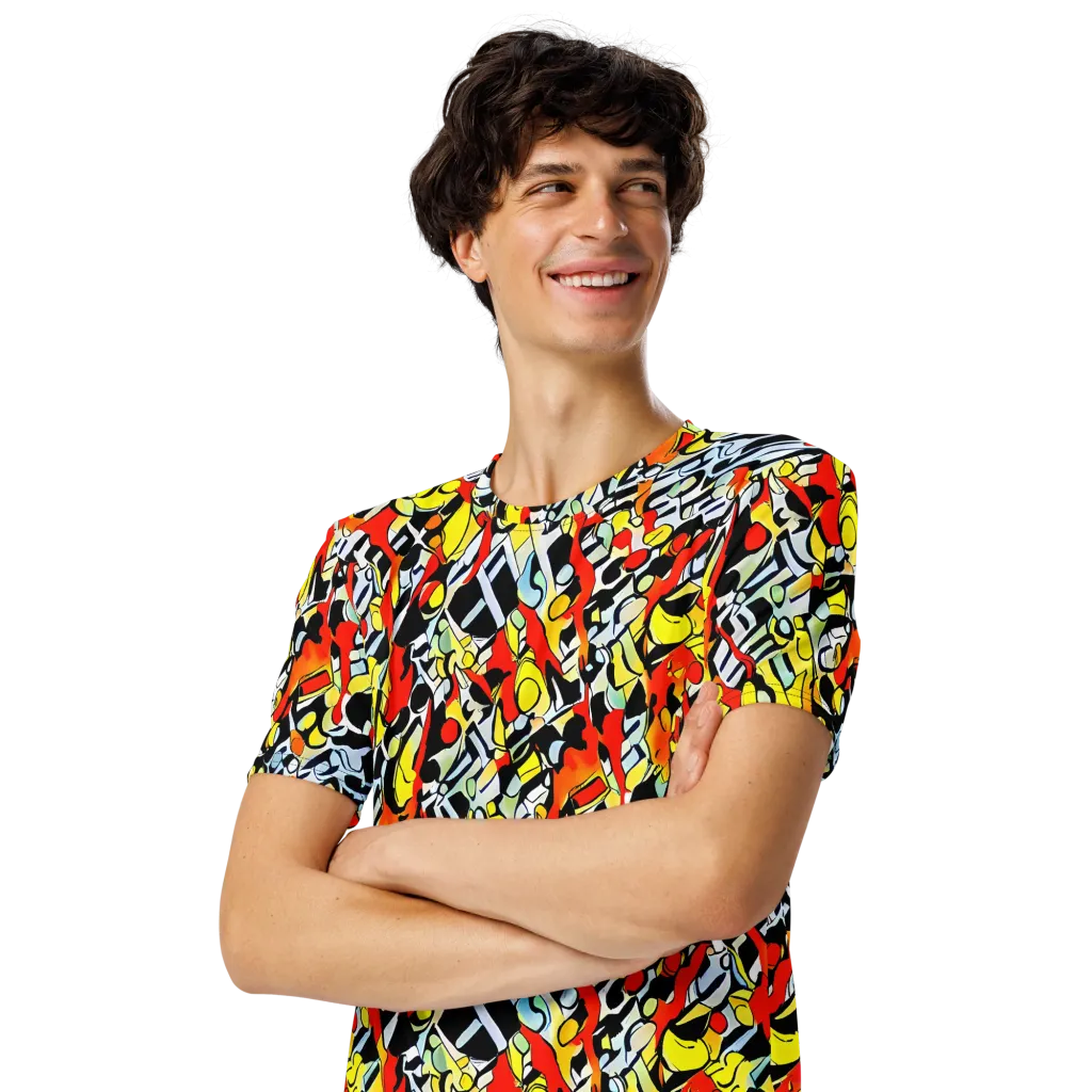 Citrus Noir on Men's Crew Neck T-Shirt — Left Front