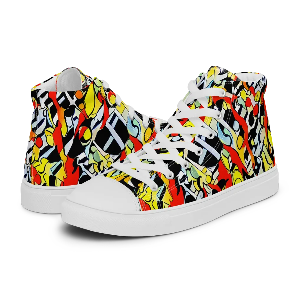 Citrus Noir on Men's High Top Canvas Shoes — Left