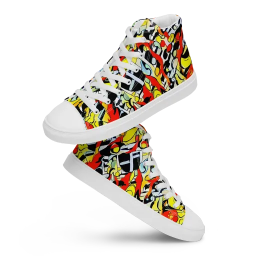 Citrus Noir on a Men's High Top Canvas Shoes
