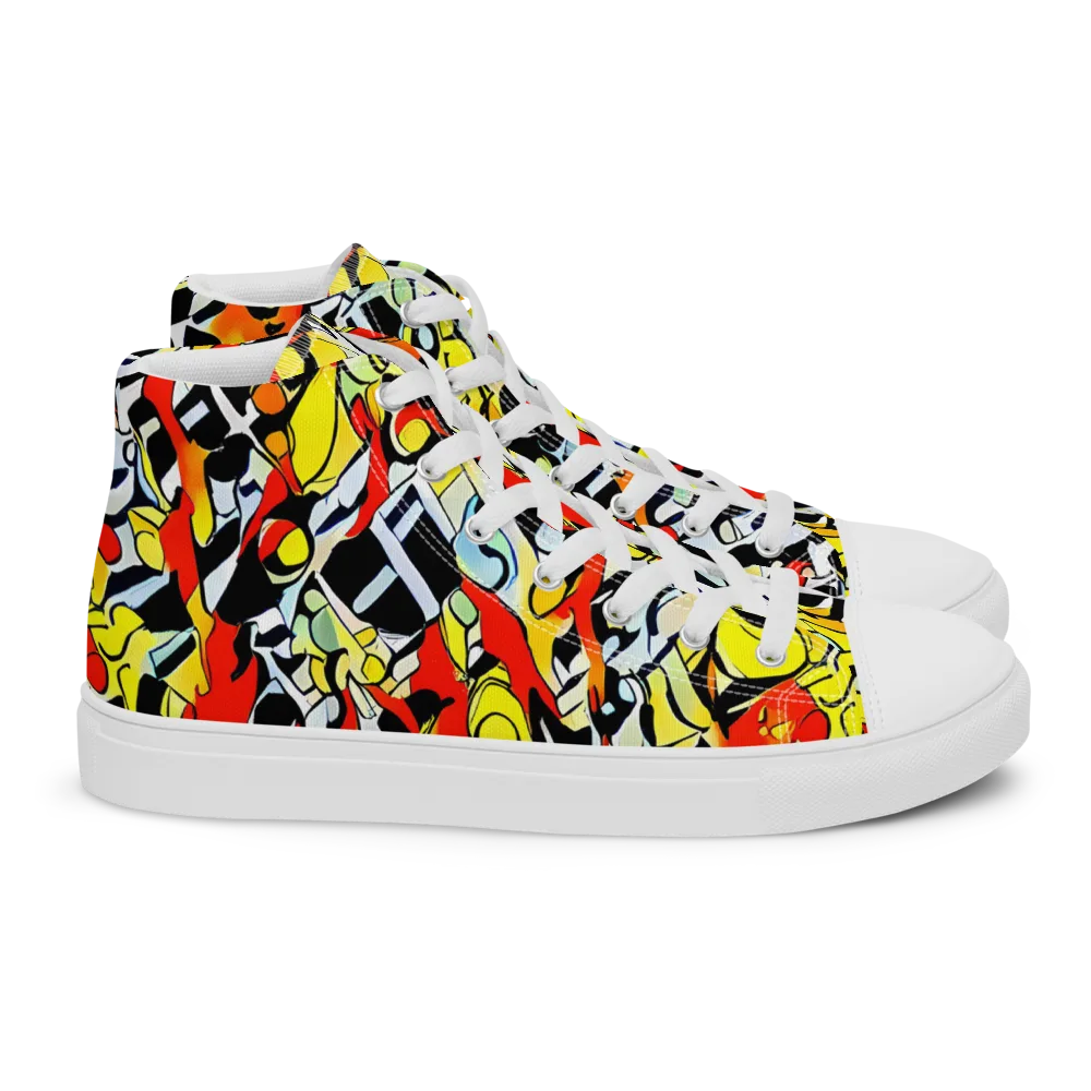 Citrus Noir on Women's High Top Canvas Shoes — Right