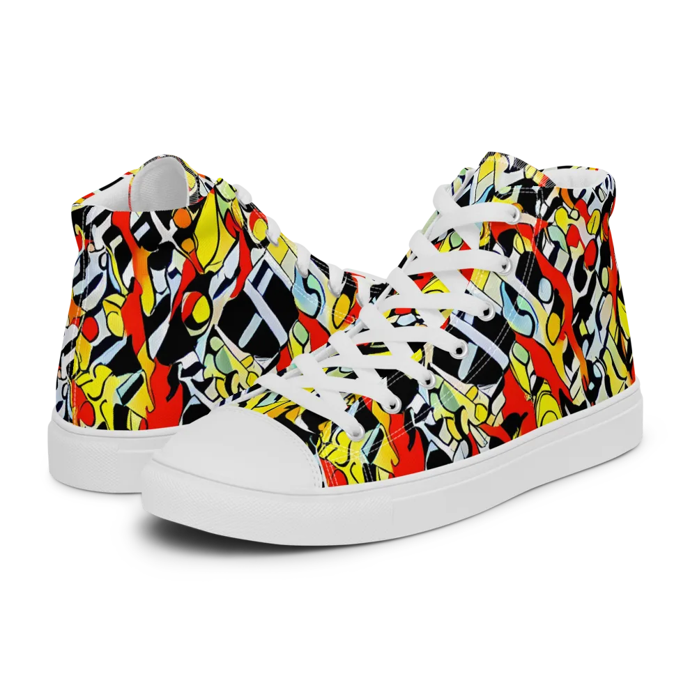Citrus Noir on Women's High Top Canvas Shoes — Left