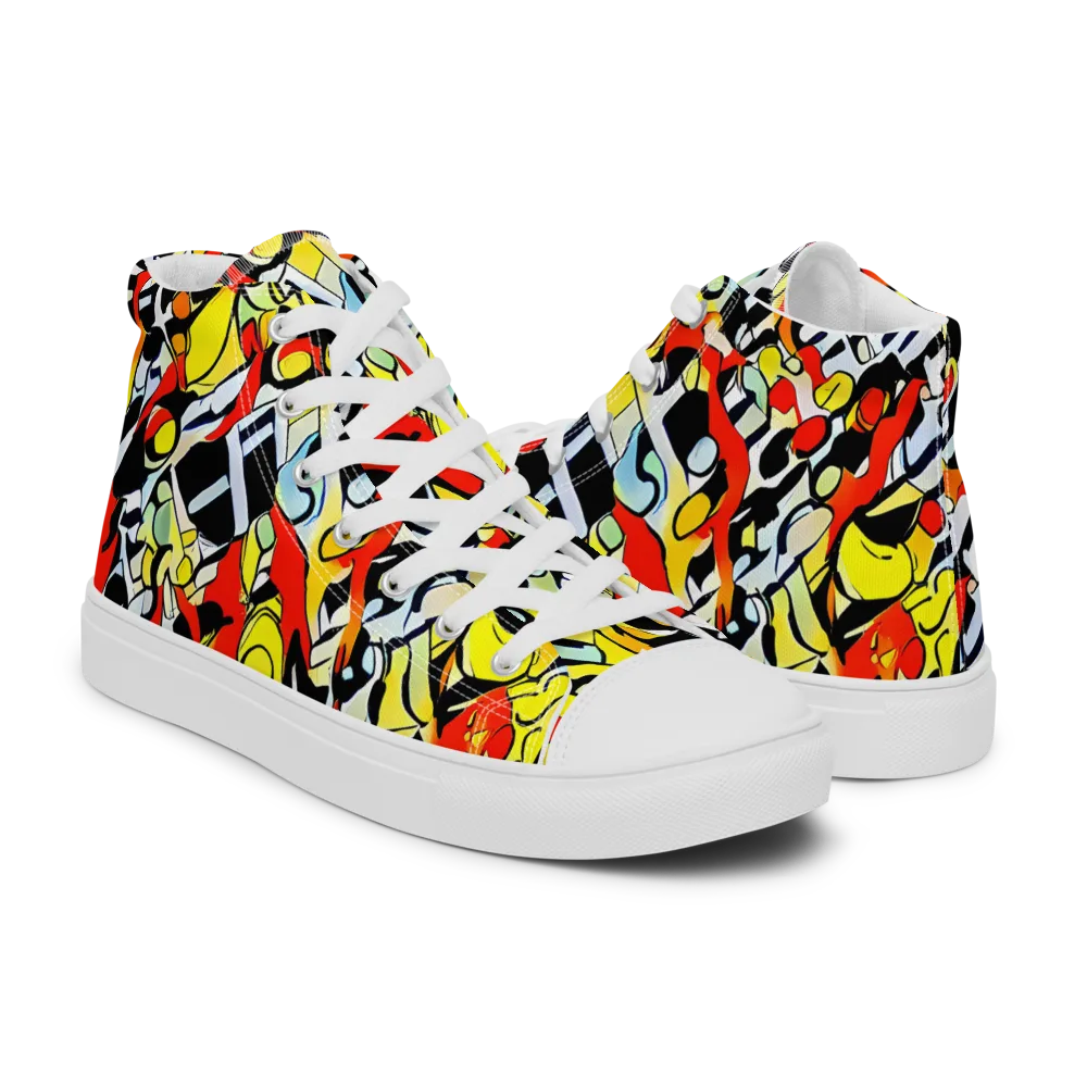 Citrus Noir on Women's High Top Canvas Shoes — Right
