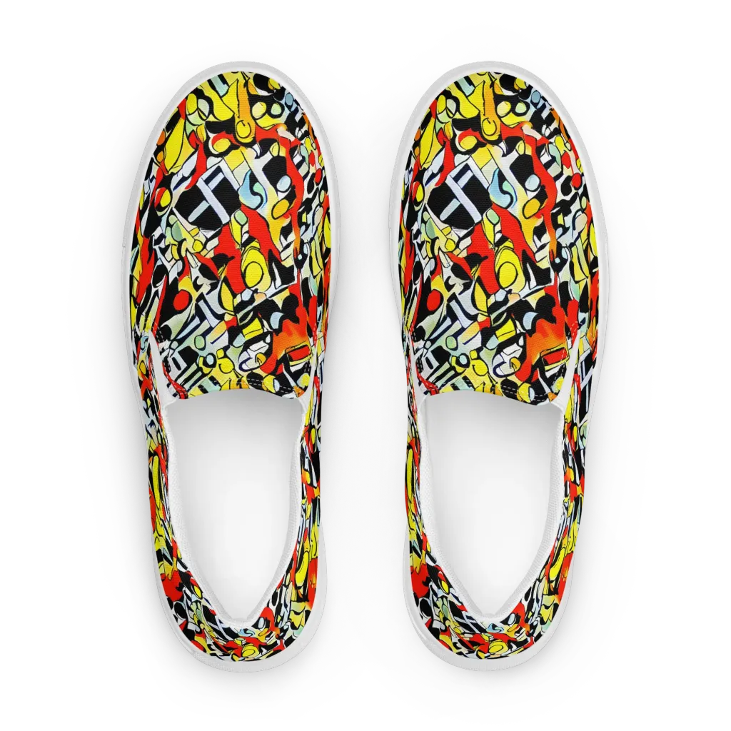 Citrus Noir on Men's Slip-On Canvas Shoes — Front