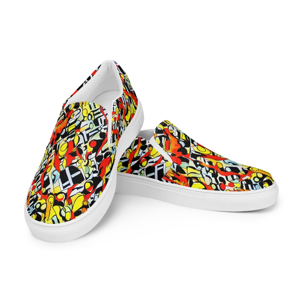 Citrus Noir on Men's Slip-On Canvas Shoes — Left Front