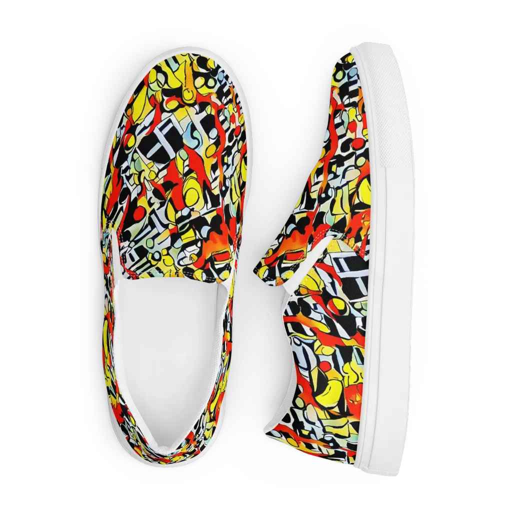Citrus Noir on Men's Slip-On Canvas Shoes — Front