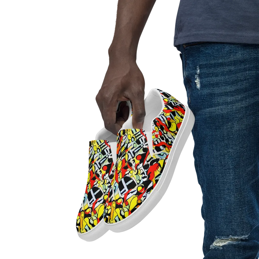 Citrus Noir on Men's Slip-On Canvas Shoes — Left Front