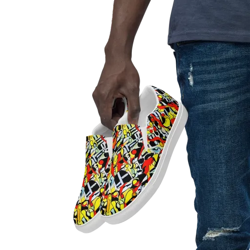 Citrus Noir on a Men's Slip-On Canvas Shoes