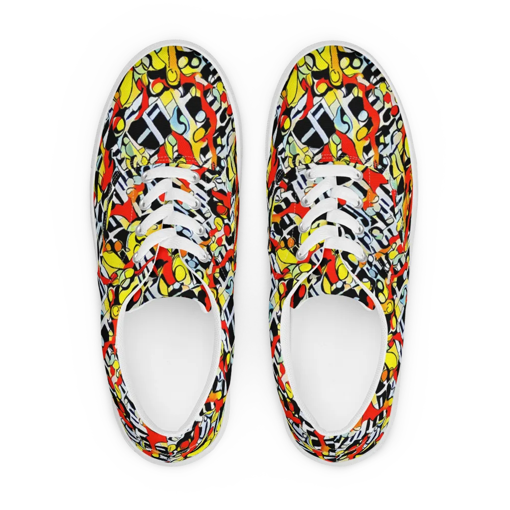 Citrus Noir on Men's Lace-Up Canvas Shoes — Front
