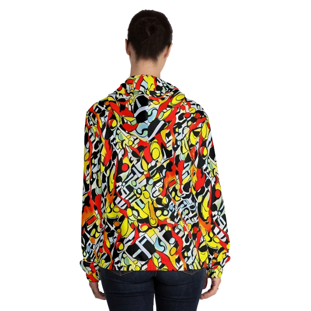 Citrus Noir on Women's Full-Zip Hoodie — Back On Person