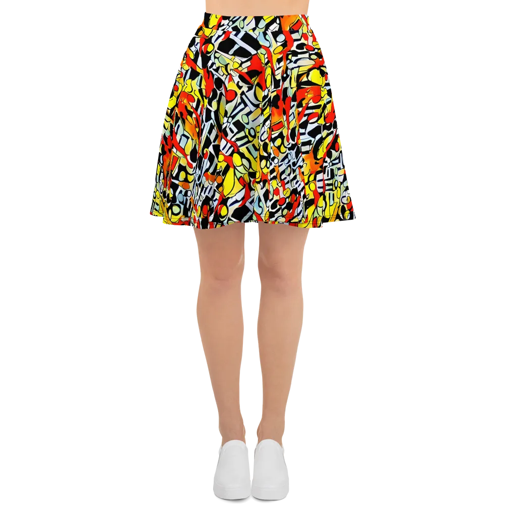 Citrus Noir on Skater Skirt — Front