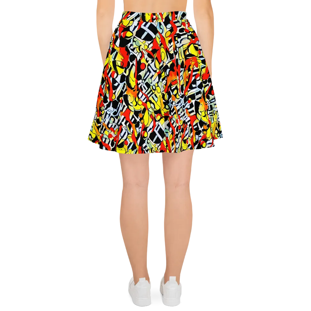 Citrus Noir on Skater Skirt — Back