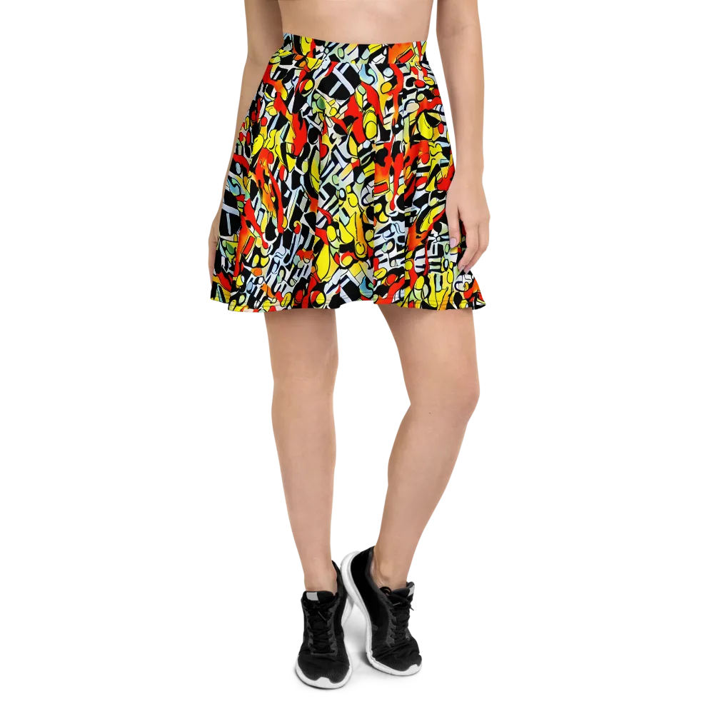 Citrus Noir on Skater Skirt — Front