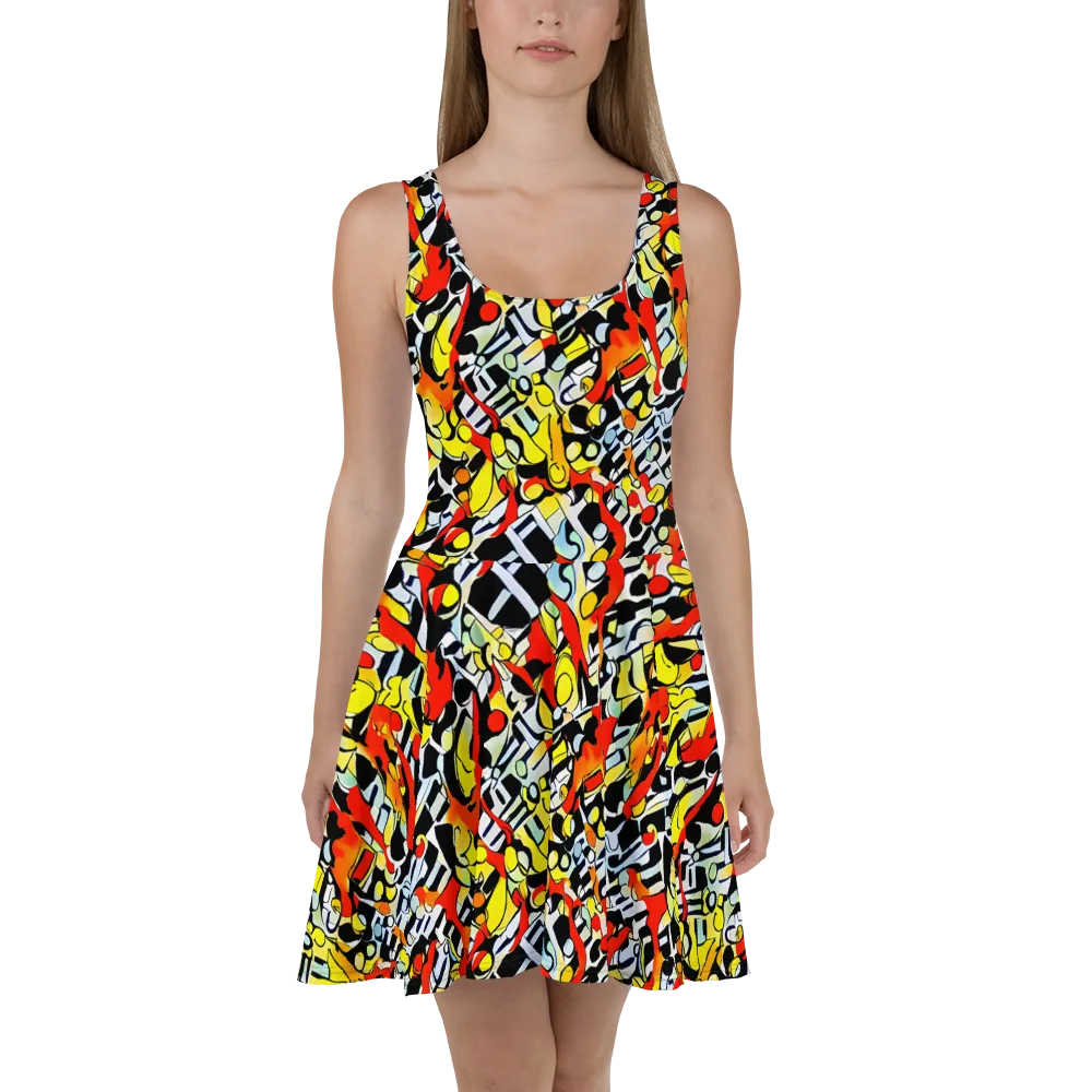 Citrus Noir on Skater Dress — Front