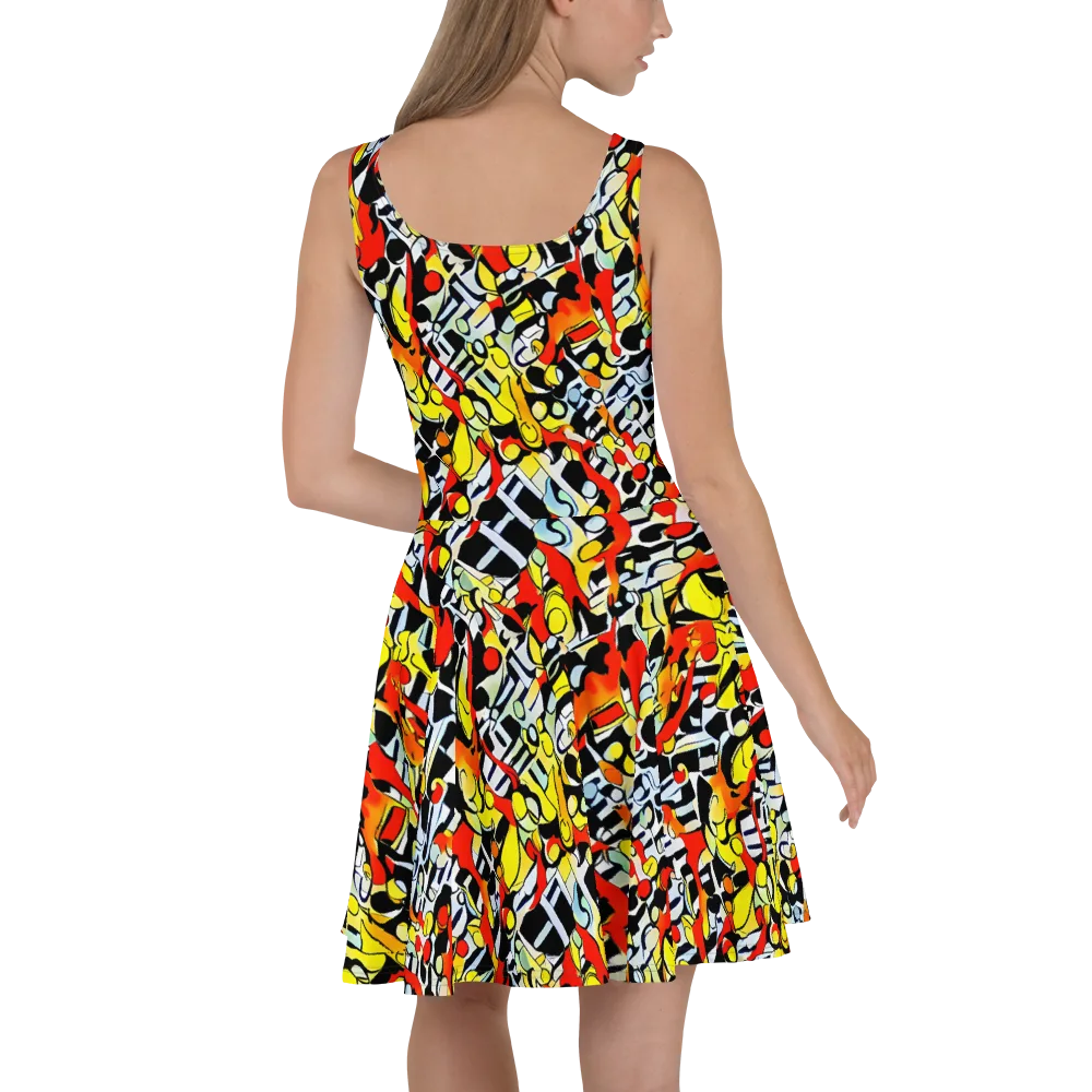 Citrus Noir on Skater Dress — Back