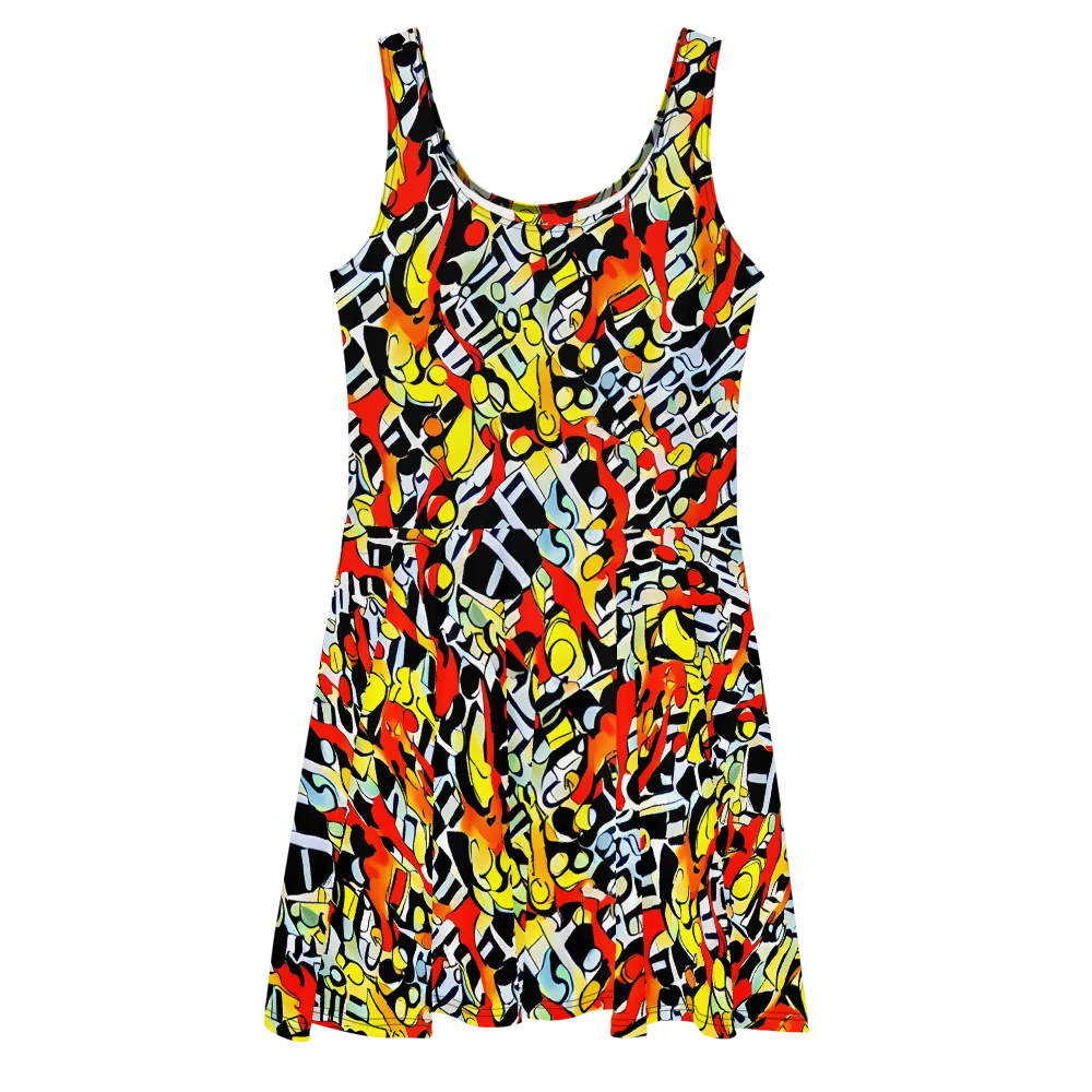 Citrus Noir on Skater Dress — Front