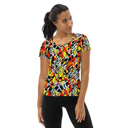 Citrus Noir on a Women's Athletic T-Shirt