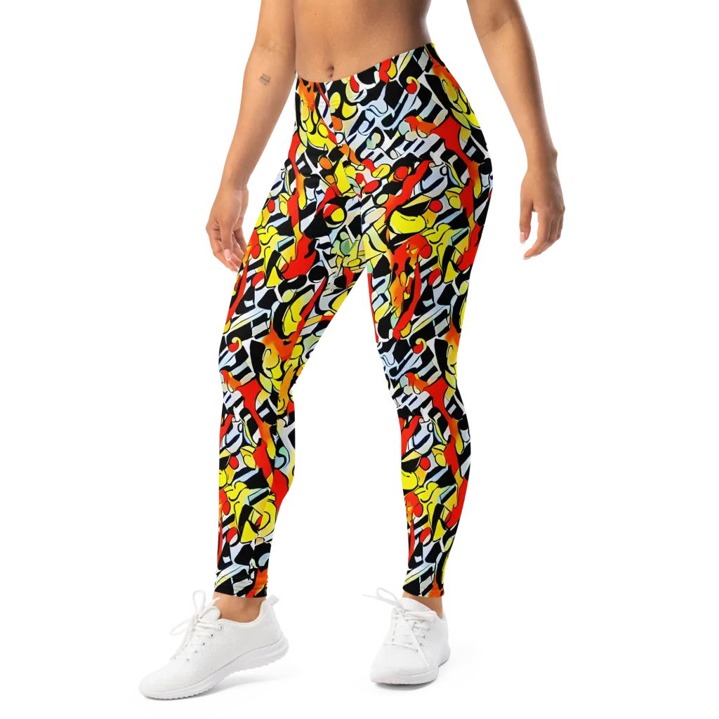 Citrus Noir on Leggings — Left Front