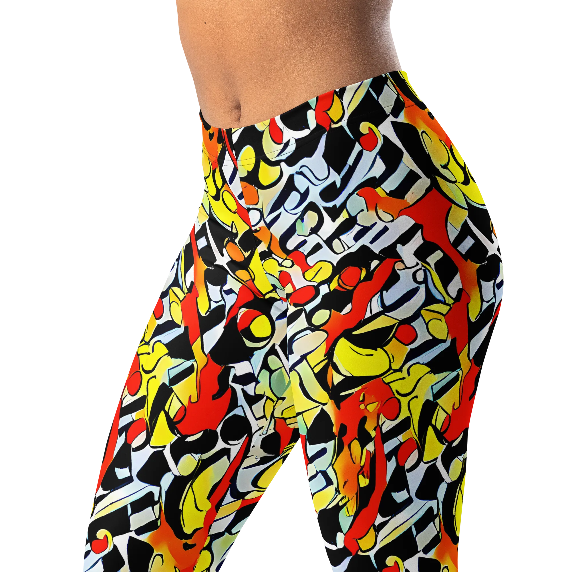 Citrus Noir on Leggings — Left Front