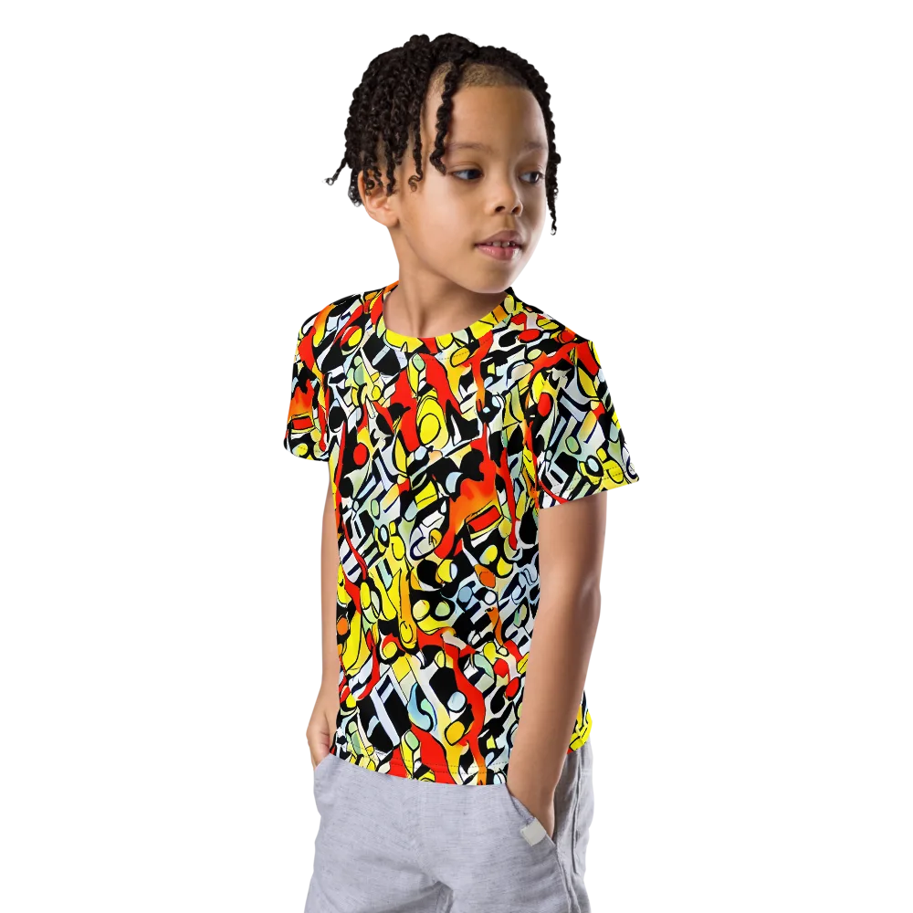 Citrus Noir on Kids Crew Neck T-Shirt — Left Front