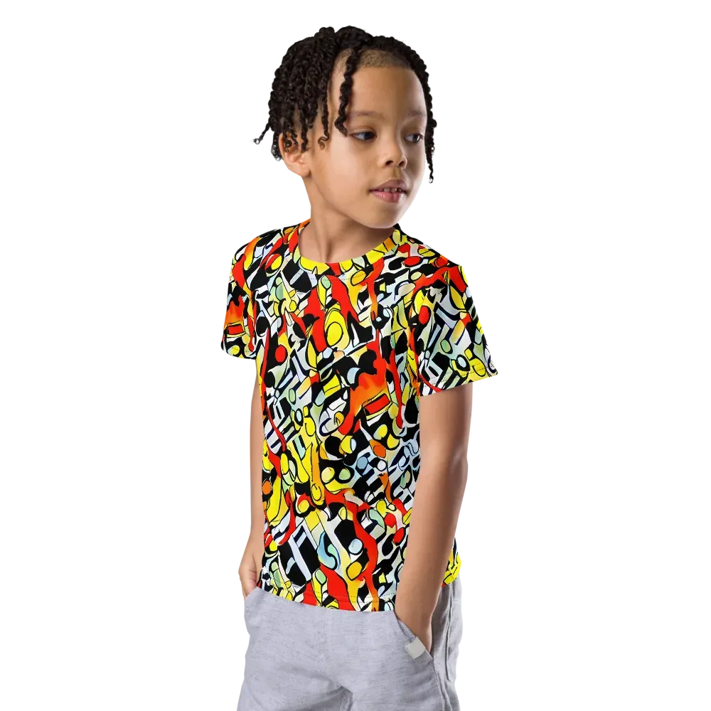Citrus Noir on Kids Crew Neck T-Shirt — Left Front