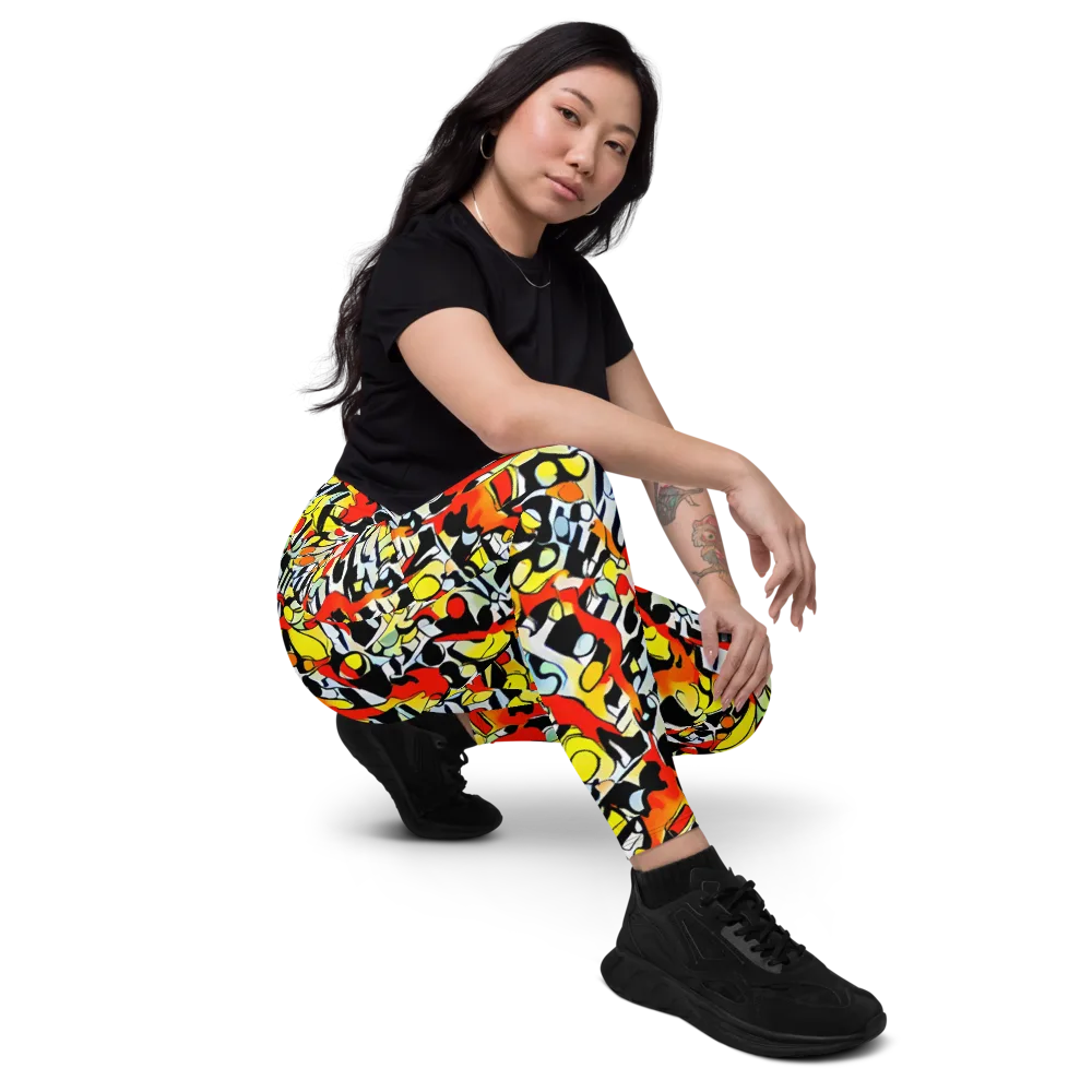 Citrus Noir on Leggings with Pockets — Right Front
