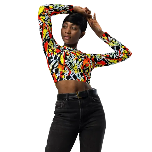 Citrus Noir on a Long Sleeve Crop Top