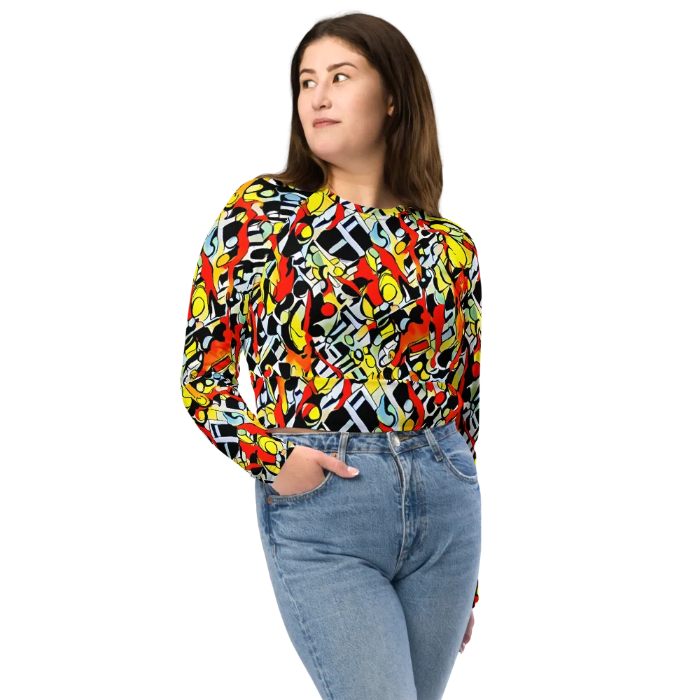 Citrus Noir on Long Sleeve Crop Top — Front