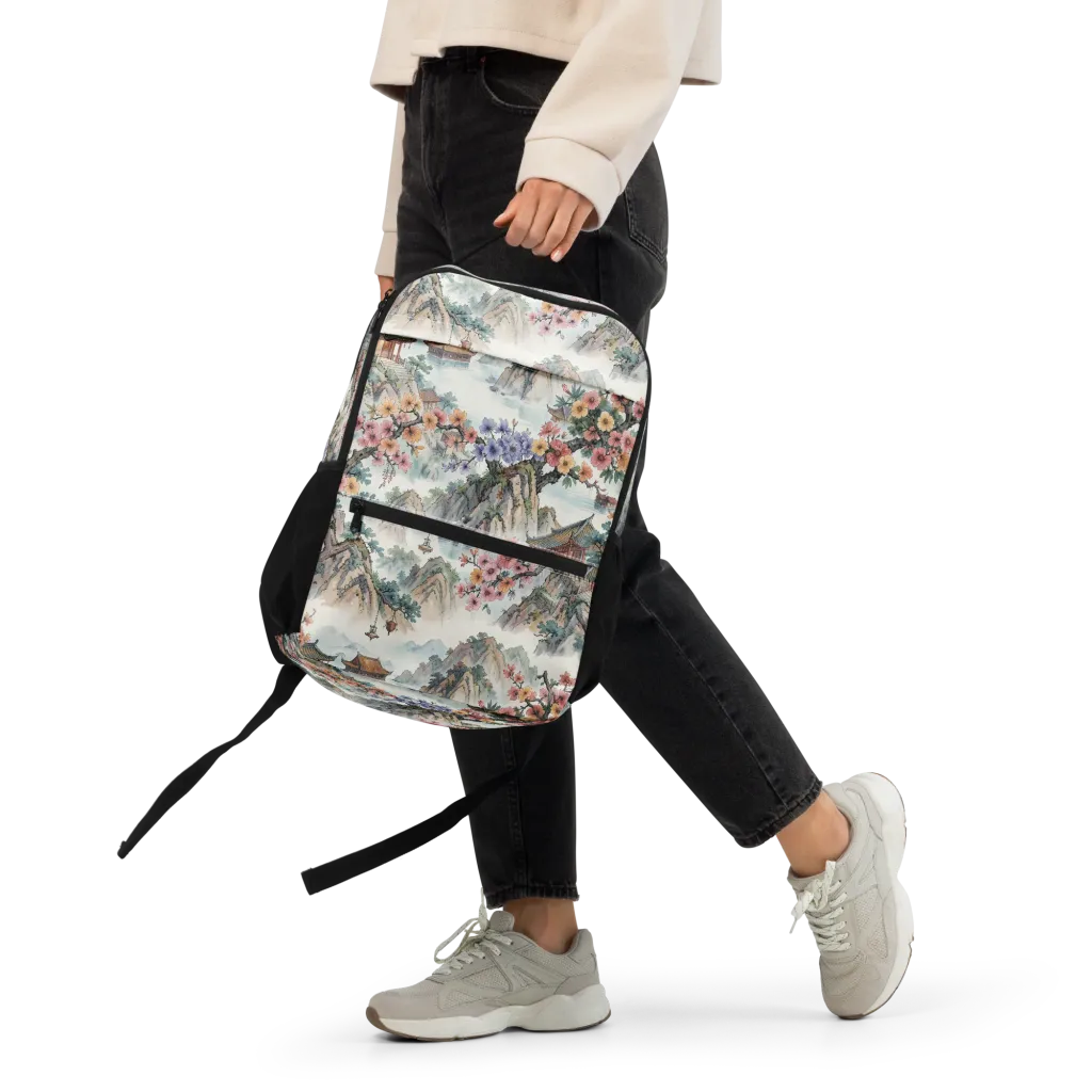 Jade Mountain Blossom on Utility Backpack — Front