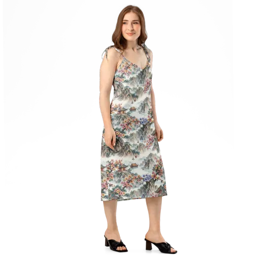 Jade Mountain Blossom on a Slip Dress