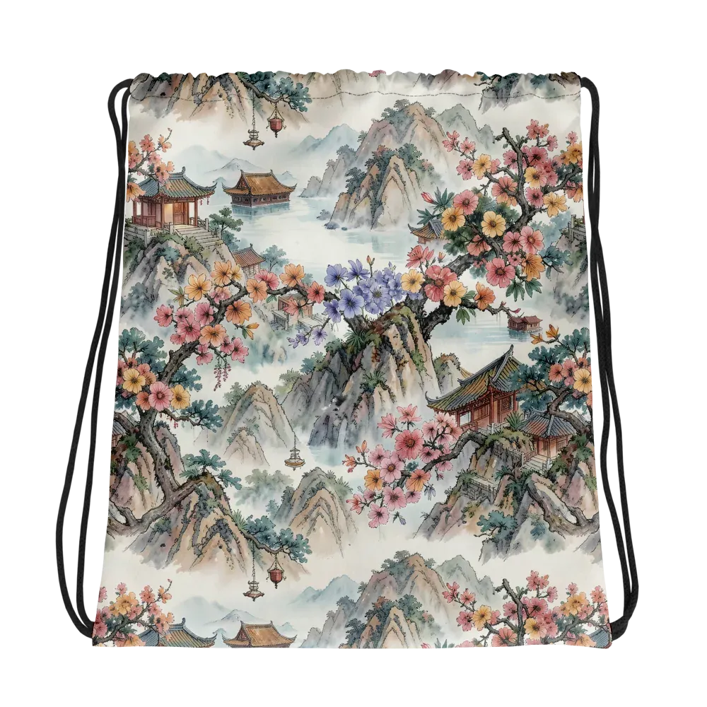 Jade Mountain Blossom on Drawstring Bag — Photo