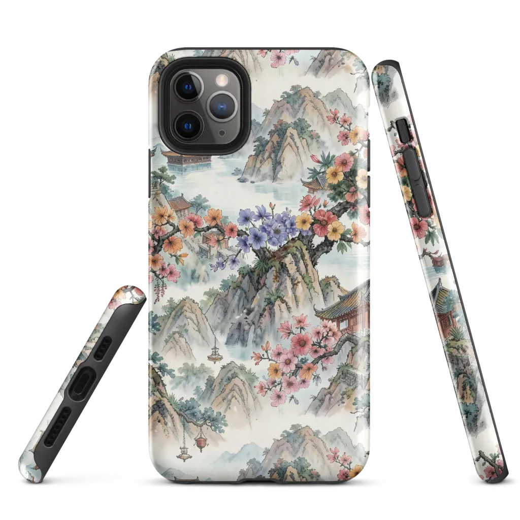 Jade Mountain Blossom on Tough Case for iPhone® — Front