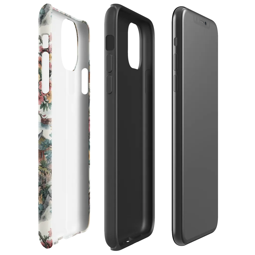 Jade Mountain Blossom on Tough Case for iPhone® — Right