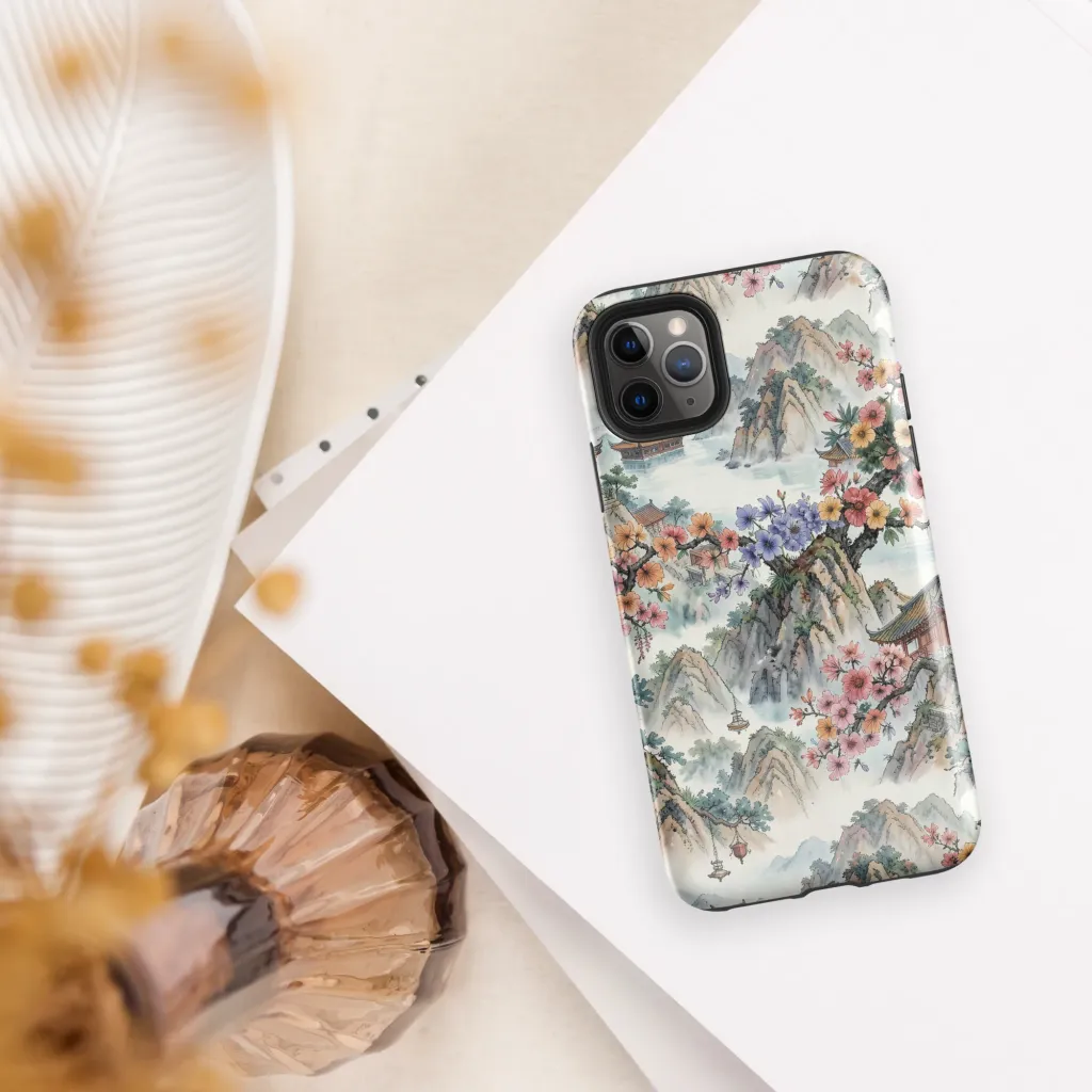 Jade Mountain Blossom on Tough Case for iPhone® — Front