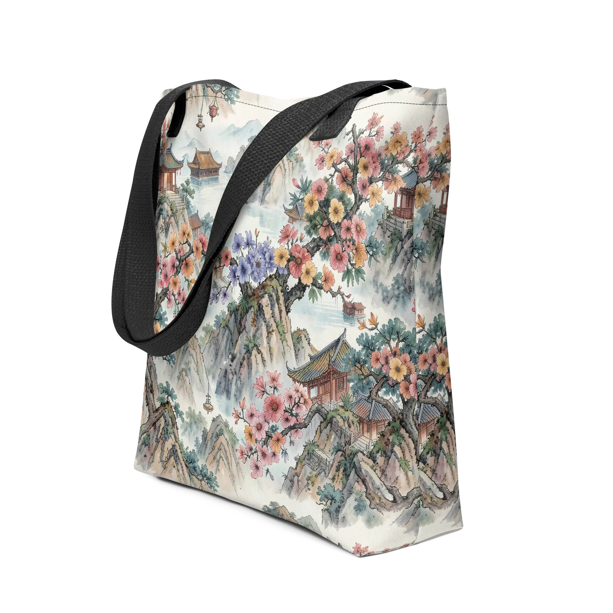Jade Mountain Blossom on Tote Bag — Front