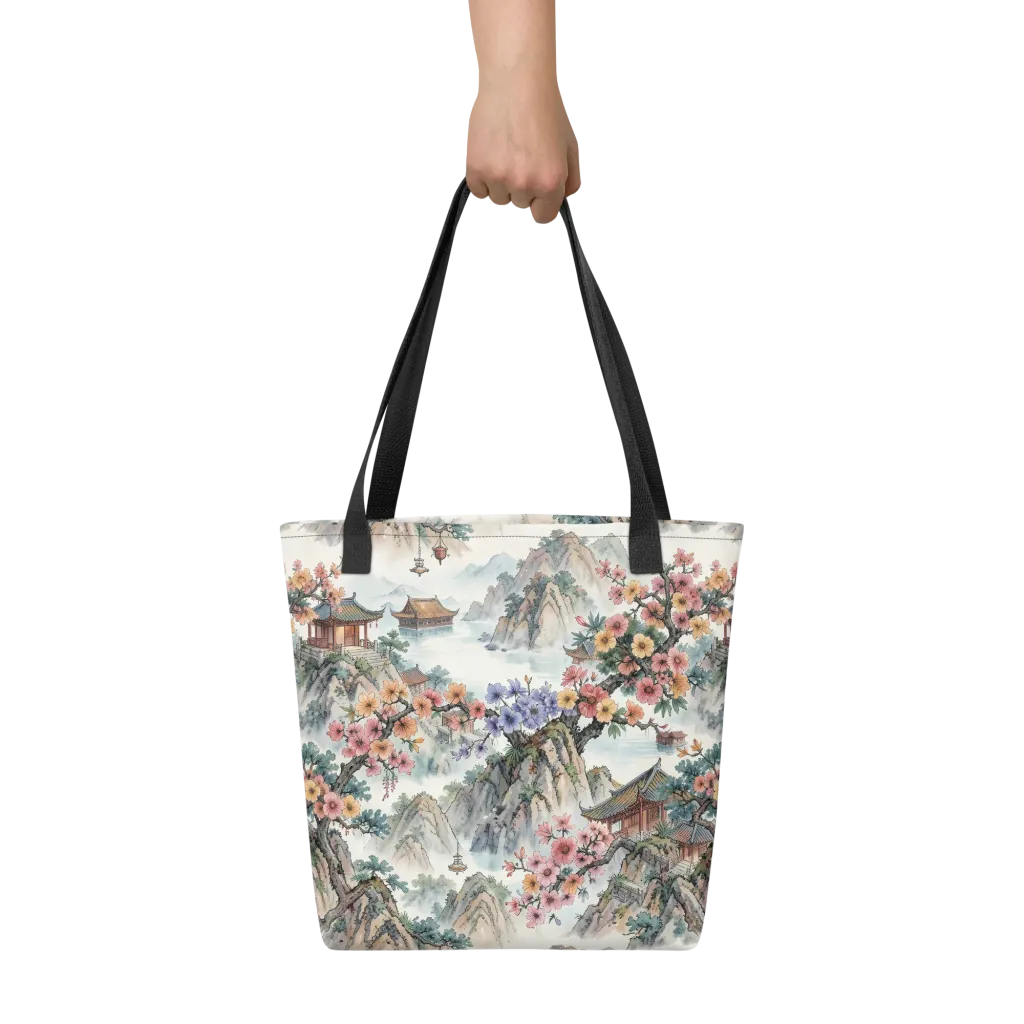 Jade Mountain Blossom on Tote Bag — Front