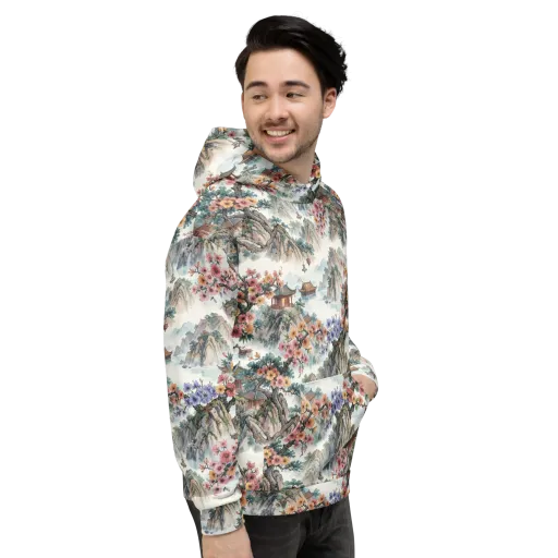 Jade Mountain Blossom on a Hoodie