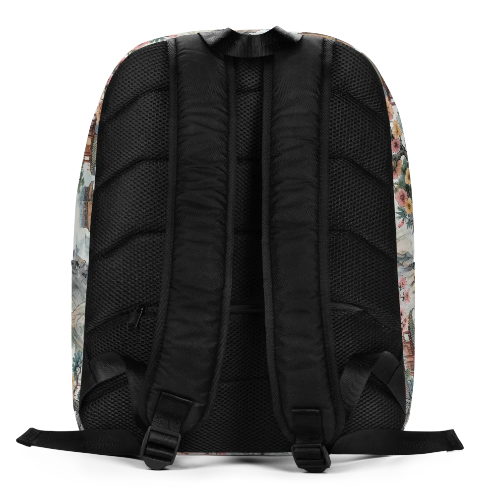 Jade Mountain Blossom on Minimalist Backpack — Back